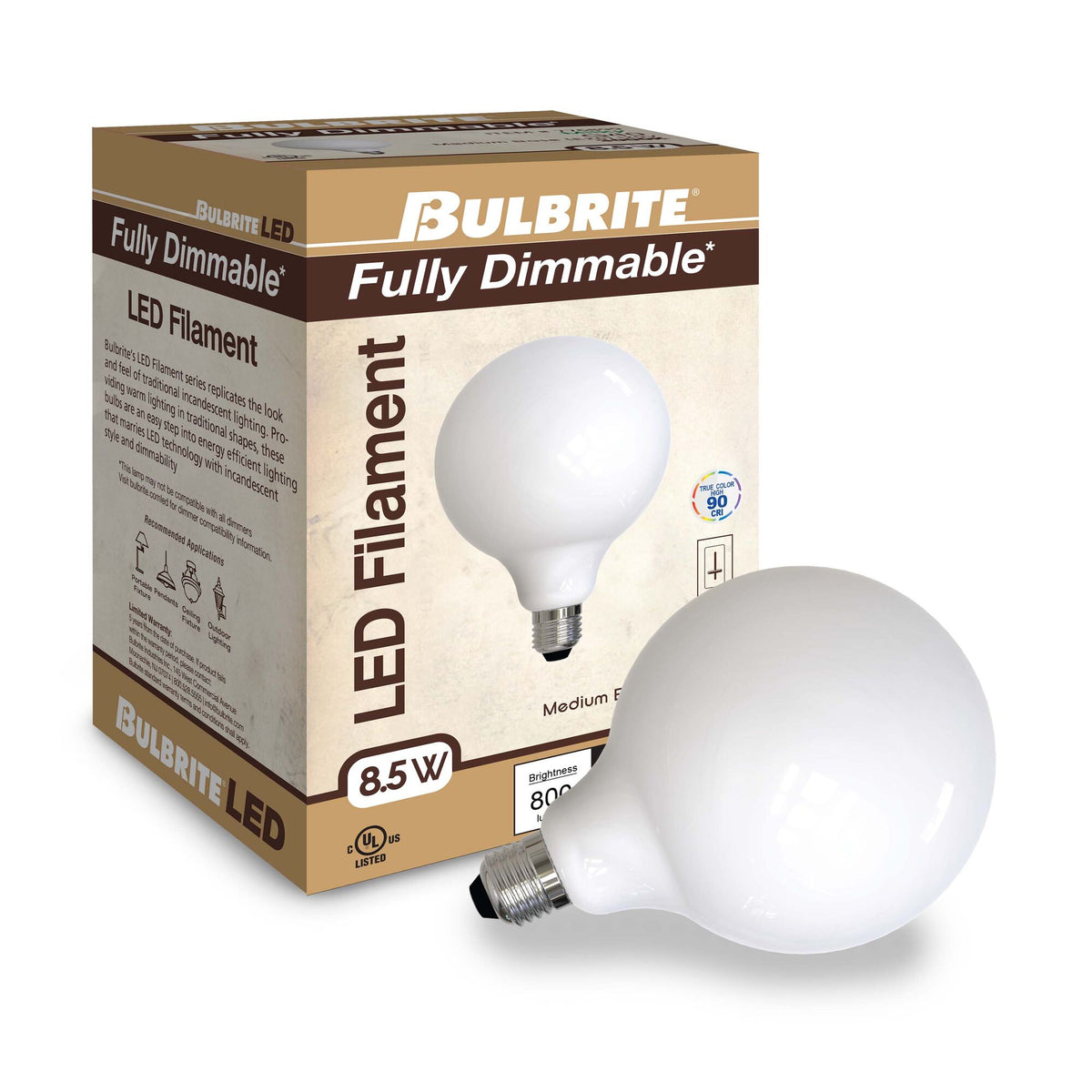 Bulbrite 776899 8.5W G40 Soft White LED Light Bulb