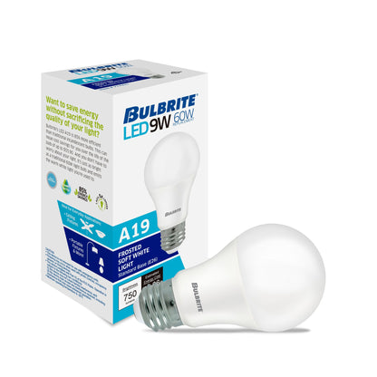 Bulbrite 774244 LED Filament 8.5 Watt Non-Dimmable A19 Light Bulb with Frost Finish and Medium Screw E26 Base - 3000K (Soft White Light) 750 lumens