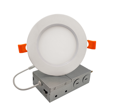 Bulbrite 773240 LED 4" Round Recessed Downlight Fixture with Metal Jbox, 65W Equivalent, 2700K Warm White Light, White Finish