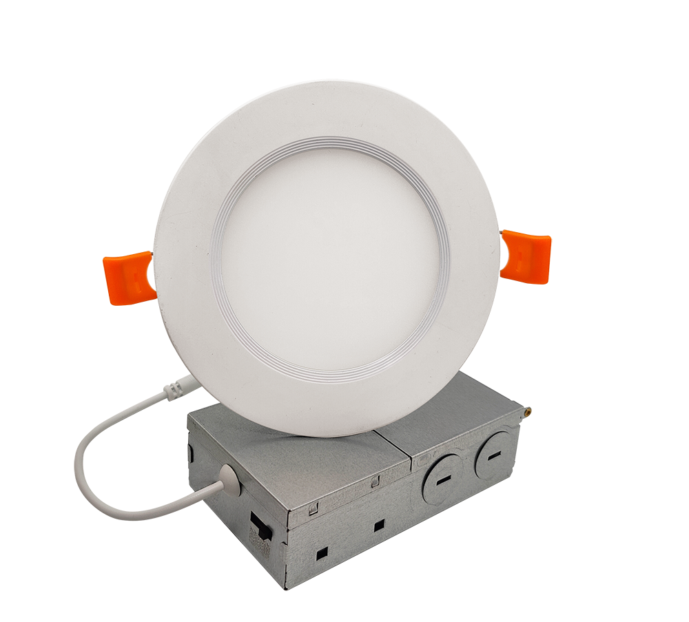 Bulbrite 773242 LED 4" Round Recessed Downlight Fixture with Metal Jbox, 65W Equivalent, 4000K Cool White Light, White Finish