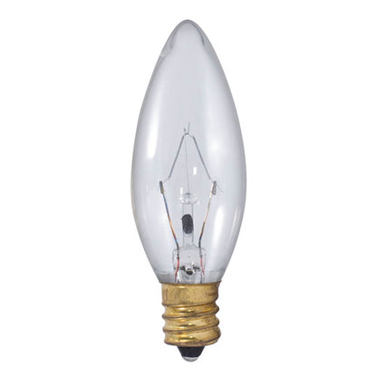 Bulbrite 400105 Bulbrite Incandescent 5 Watt B8 Light Bulbs with a Clear Finish and Candelabra Screw (E12) Base, 2700K (Warm White Light)