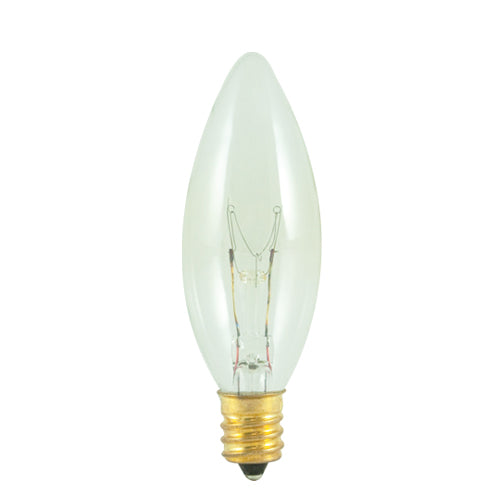 Bulbrite 490115 Bulbrite Incandescent 15 Watt B8 Light Bulbs with a Clear Finish and Candelabra Screw (E12) Base, 2700K (Warm White Light)