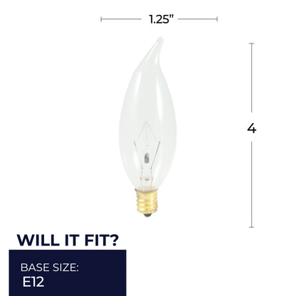 Bulbrite 403025 25W CA10 Warm White Incandescent Light Bulb