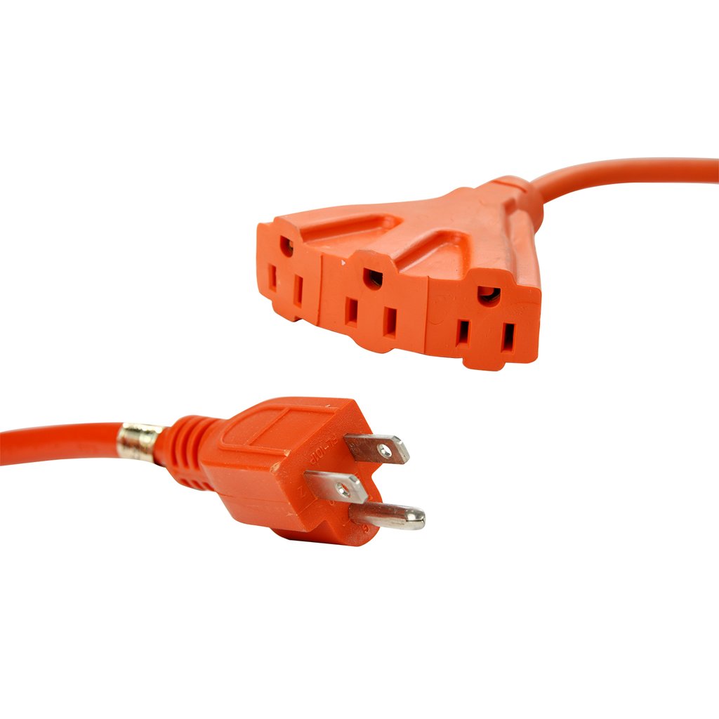 12 pack - Sunlite 04180-SU Extension Cord EX25-16/3 25 Foot Tri Tap