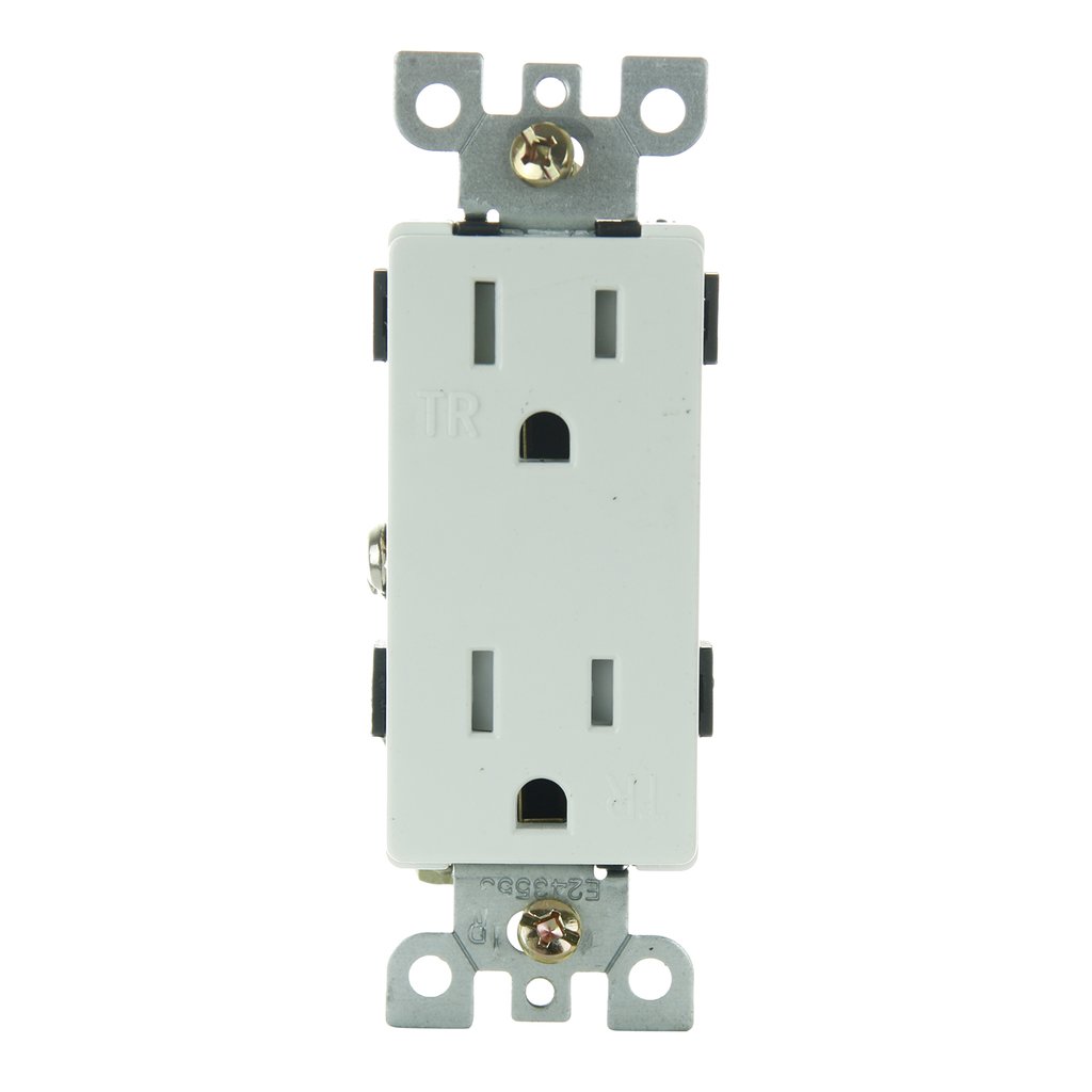 12 pack - Sunlite 08159-SU Receptacle E559/WH 15A Tamper Resistant