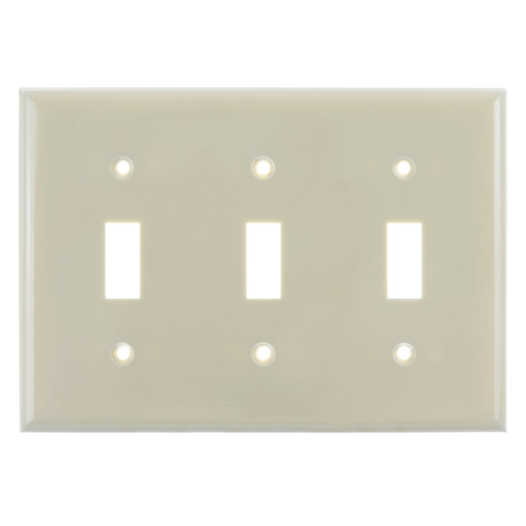 12 pack - Sunlite 50522-SU Wall Plate E103/I 3 Gang Toggle Switch
