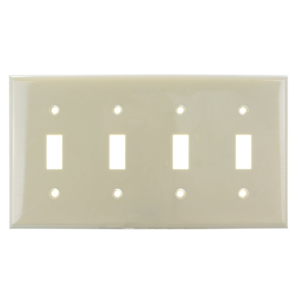 4 pack - Sunlite 50532-SU Wall Plate E104/I 4 Gang Toggle Switch Plate