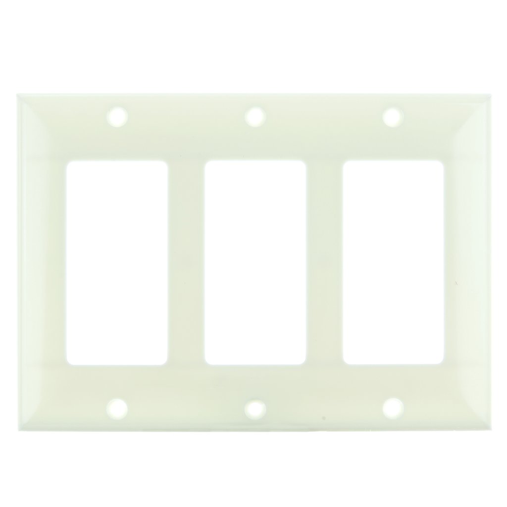 4 pack - Sunlite 50732-SU Wall Plate E303/A 3 Gang Decorative Switch