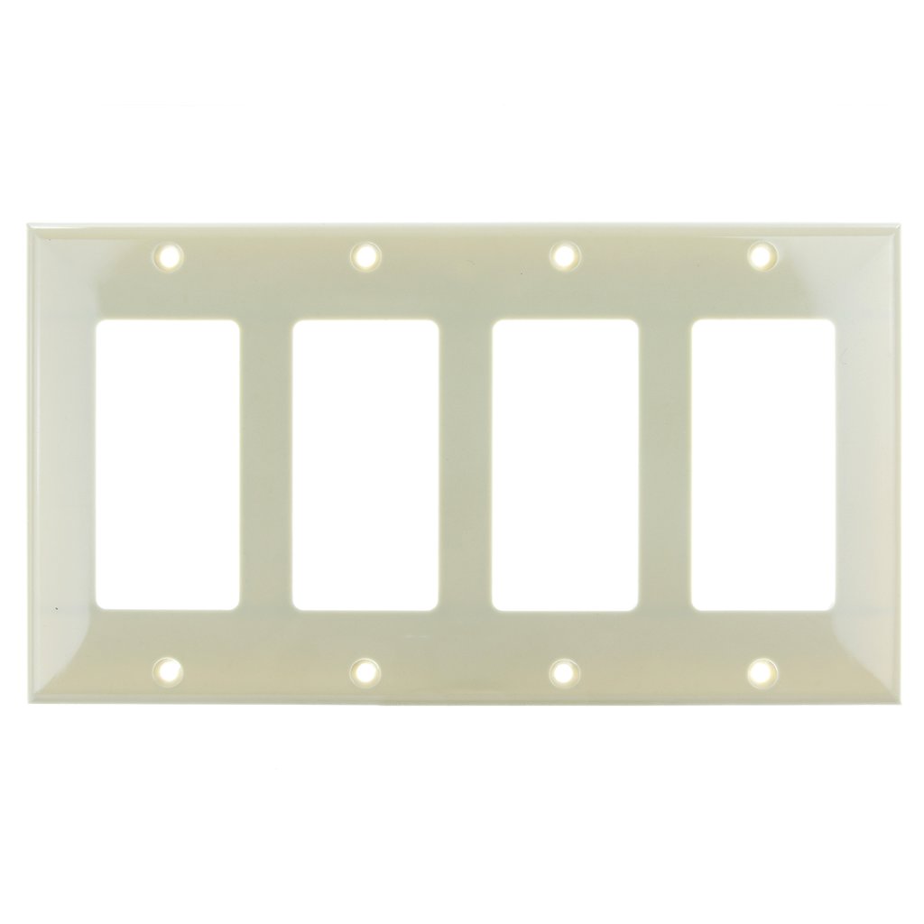 120 pack - Sunlite 50752-SU Wall Plate E304/I 4 Gang Decorative Switch