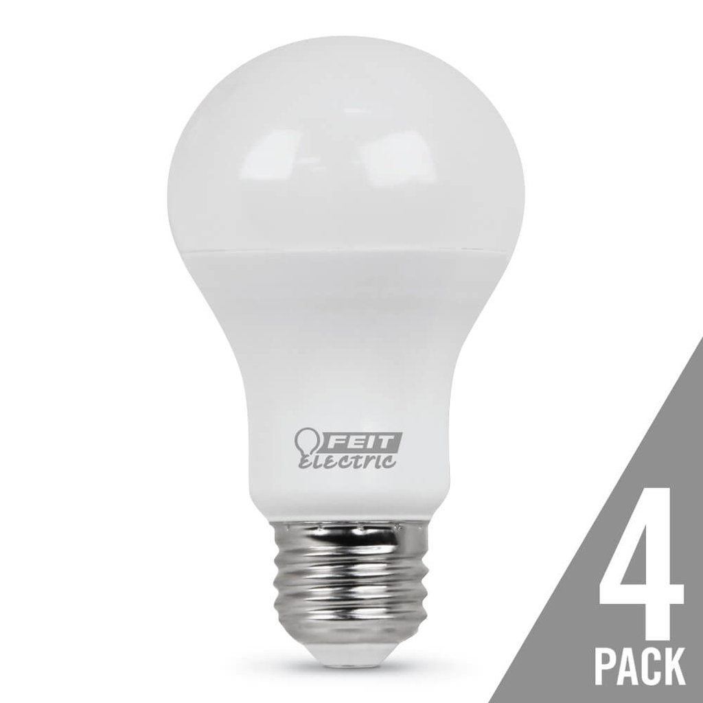 4 pack - Feit Electric A800/827/10KLED/4 9W A19 White LED Light Bulb