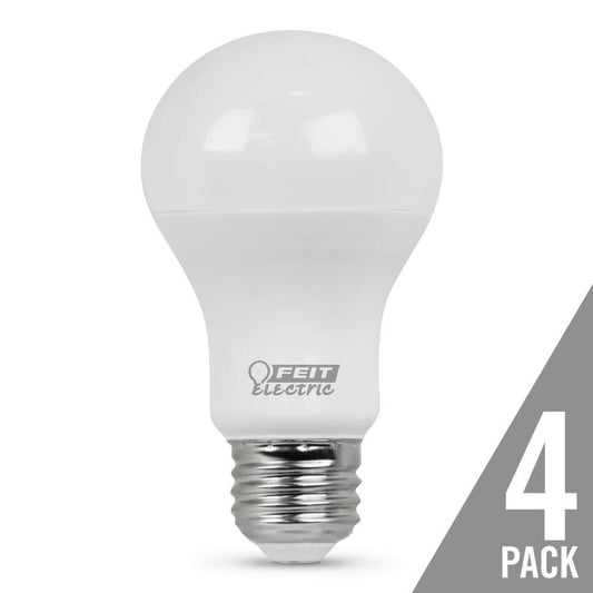 4 pack - Feit Electric A800/827/10KLED/4 9W A19 White LED Light Bulb