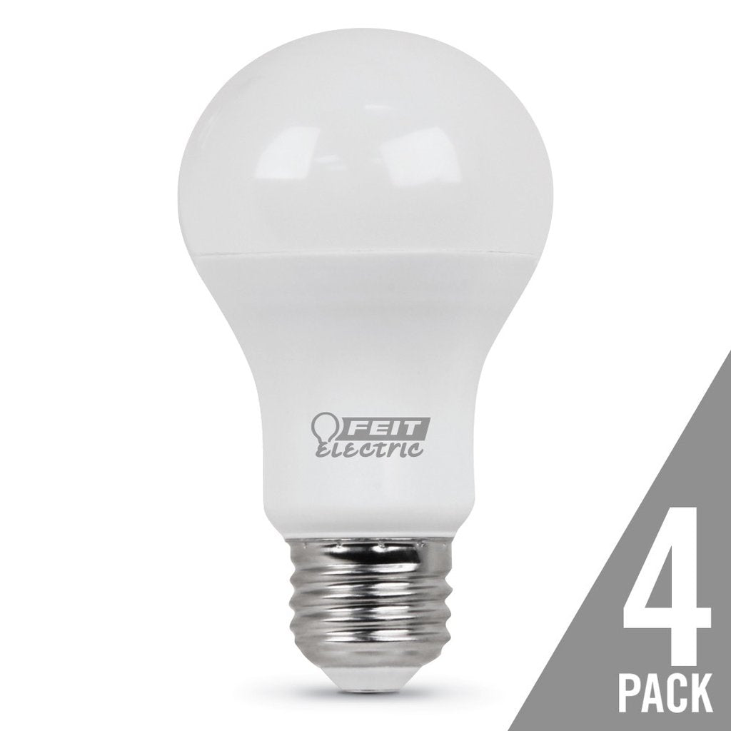 4 pack - Feit Electric A800/835/10KLED/4 8.5W A19 White LED Light Bulb