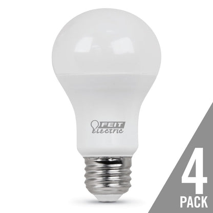4 pack - Feit Electric A800/835/10KLED/4 8.5W A19 White LED Light Bulb