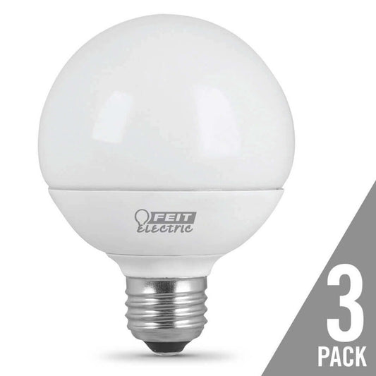 3 pack - Feit Electric G2540/10KLED/3 5W G25 White LED Light Bulb