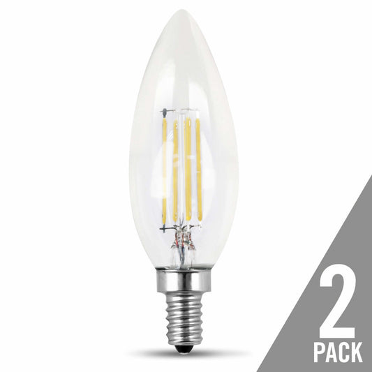 2 pack - Feit Electric BPCTC25827/LED/2/CAN 3W B11 LED Light Bulb