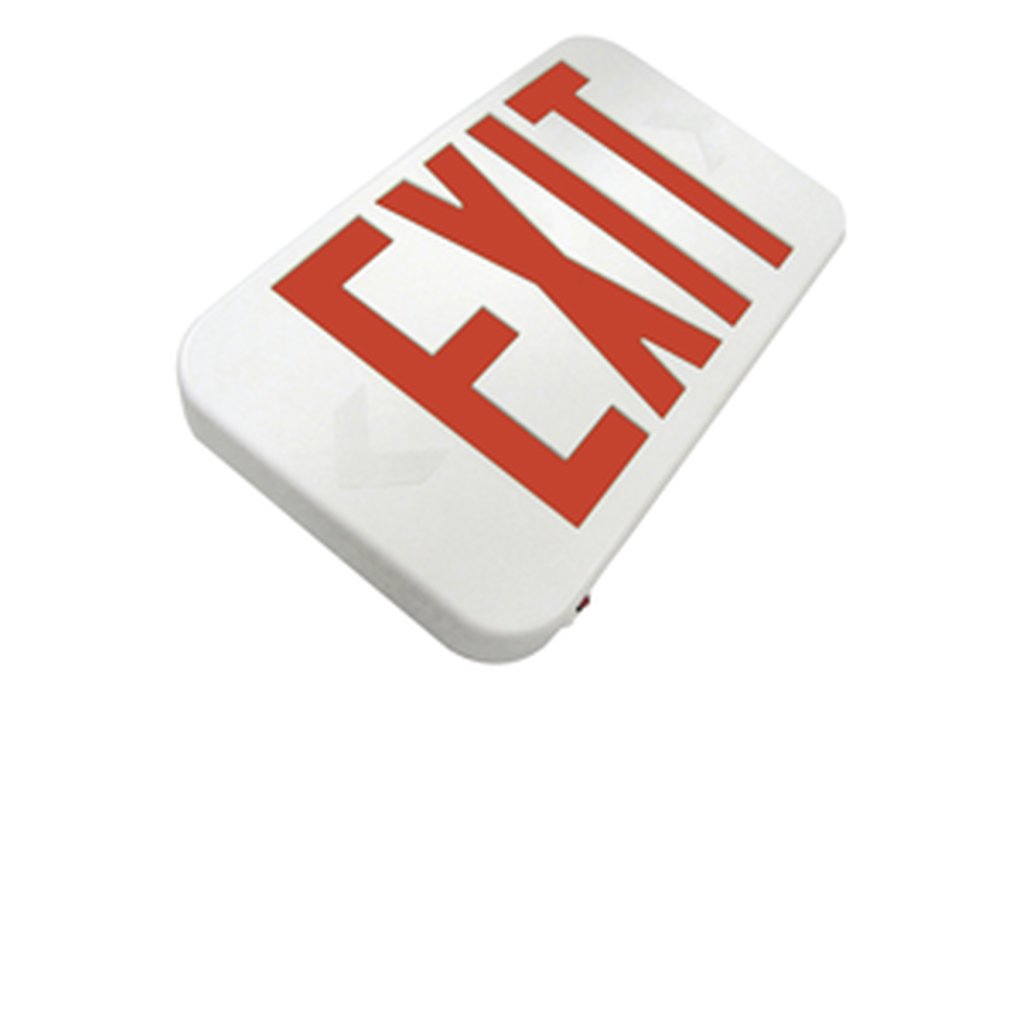 ILX-R-EM-WH LED Exit Fixture Thermoplastic EXIT Sign Red NiCad Battery