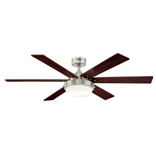 Westinghouse 720513048 Ceiling Fan Fixture 52" 6 Blade BN w/Opal