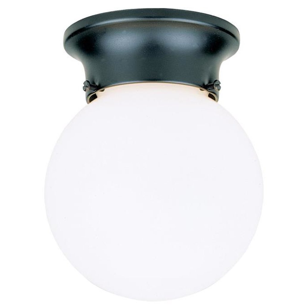 Westinghouse 6684091 Close-to-ceiling Fixture 1Lt 6" Flush Blk w/WH