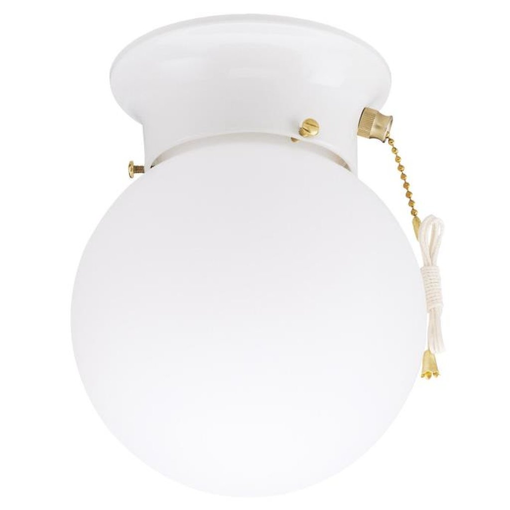 Westinghouse 6668091 Close-to-ceiling Fixture 1LT 6" FLSH WH FIN GLB