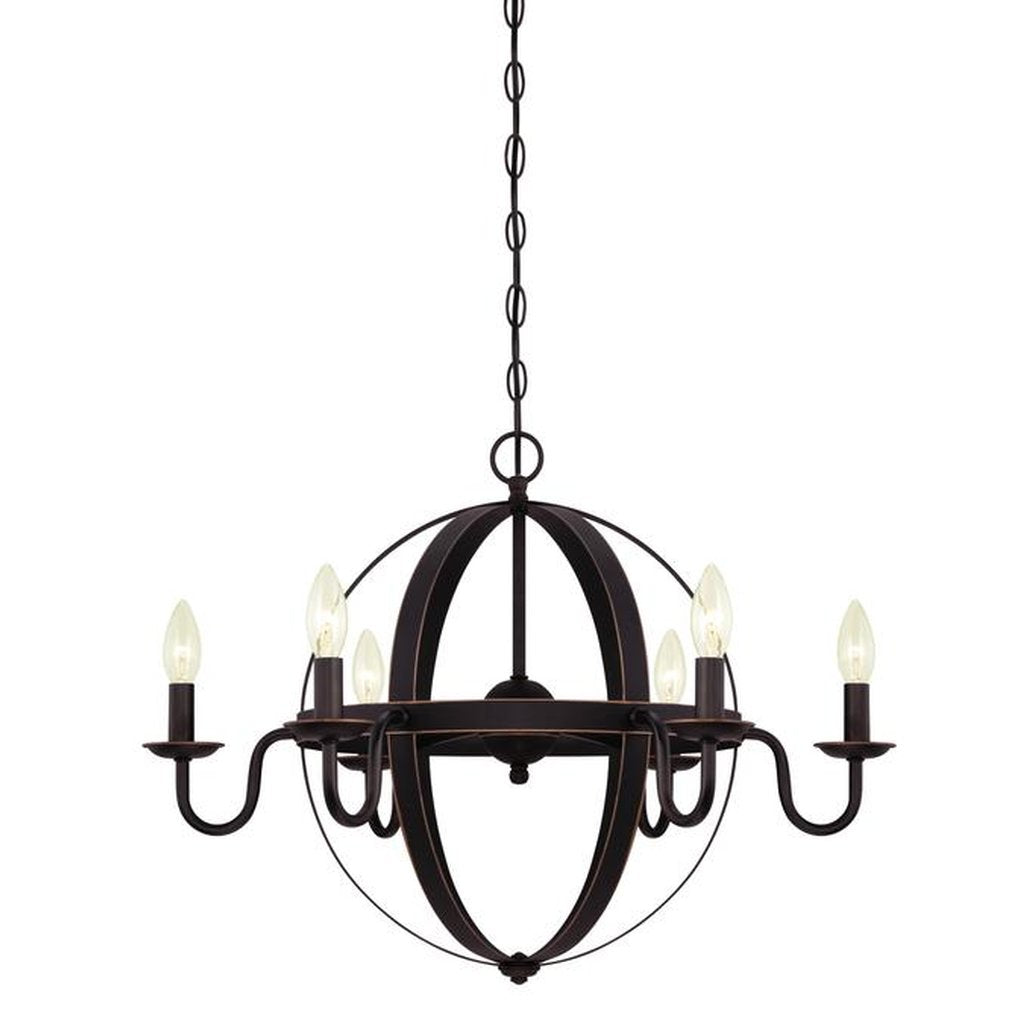 Westinghouse 6303300 Chandelier Fixture 6Lt Chand ORB w/Highlights