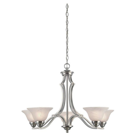 Westinghouse 6228600 Chandelier Fixture 5LT CHAND SATIN PLTNM W/WH