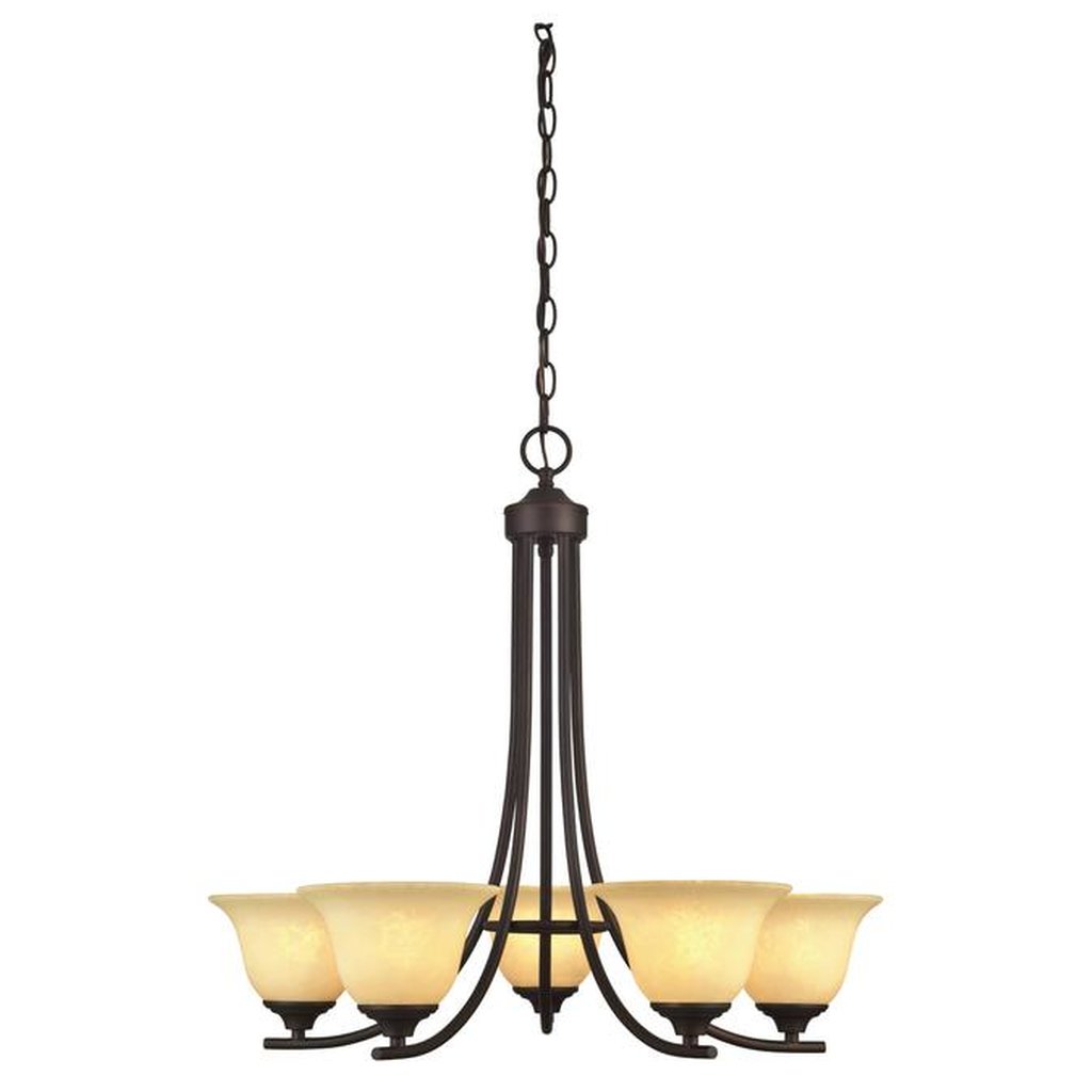 Westinghouse 6221400 Chandelier Fixture 5LT CHAND ORB W/BRNT SCAVO GLS