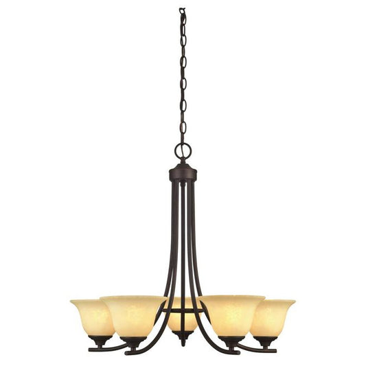 Westinghouse 6221400 Chandelier Fixture 5LT CHAND ORB W/BRNT SCAVO GLS