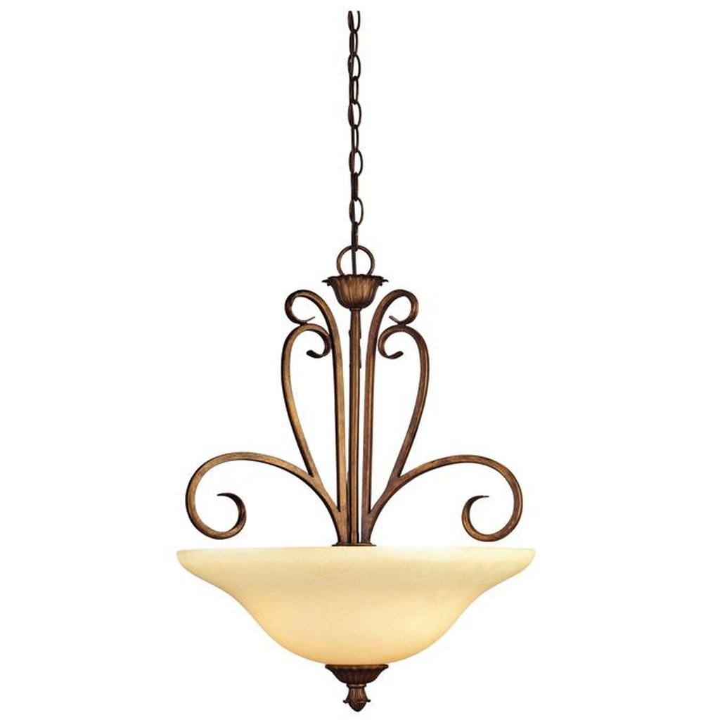 Westinghouse 6220800 Pendant Fixture 3Lt Pend Eby Gld Brt Scavo Gls