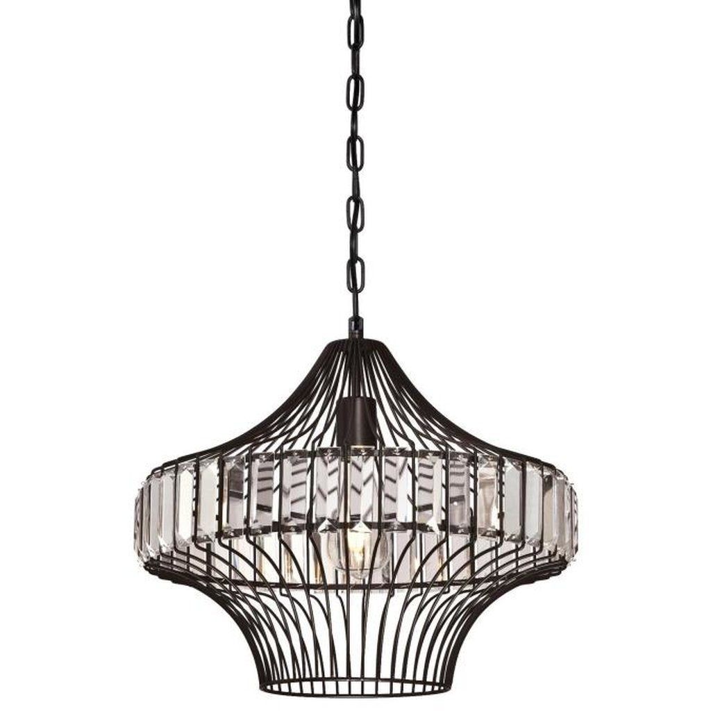 Westinghouse 610621448 Pendant Fixture 1LT Pend Matte Blk Cage