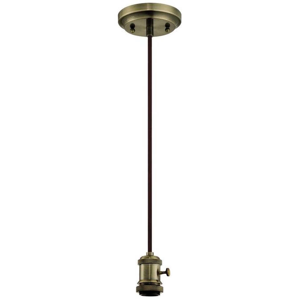 Westinghouse 6103191 Pendant Fixture 1 Lt Vint MiniPend AB w/Knob