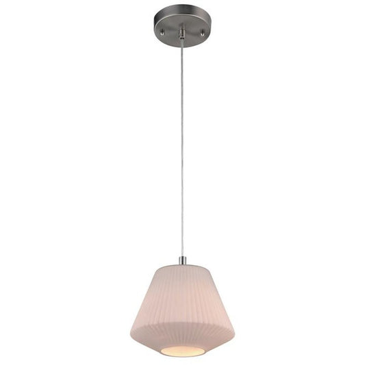 Westinghouse 6101191 Pendant Fixture 1Lt Mini Pend BN with Wht Sh