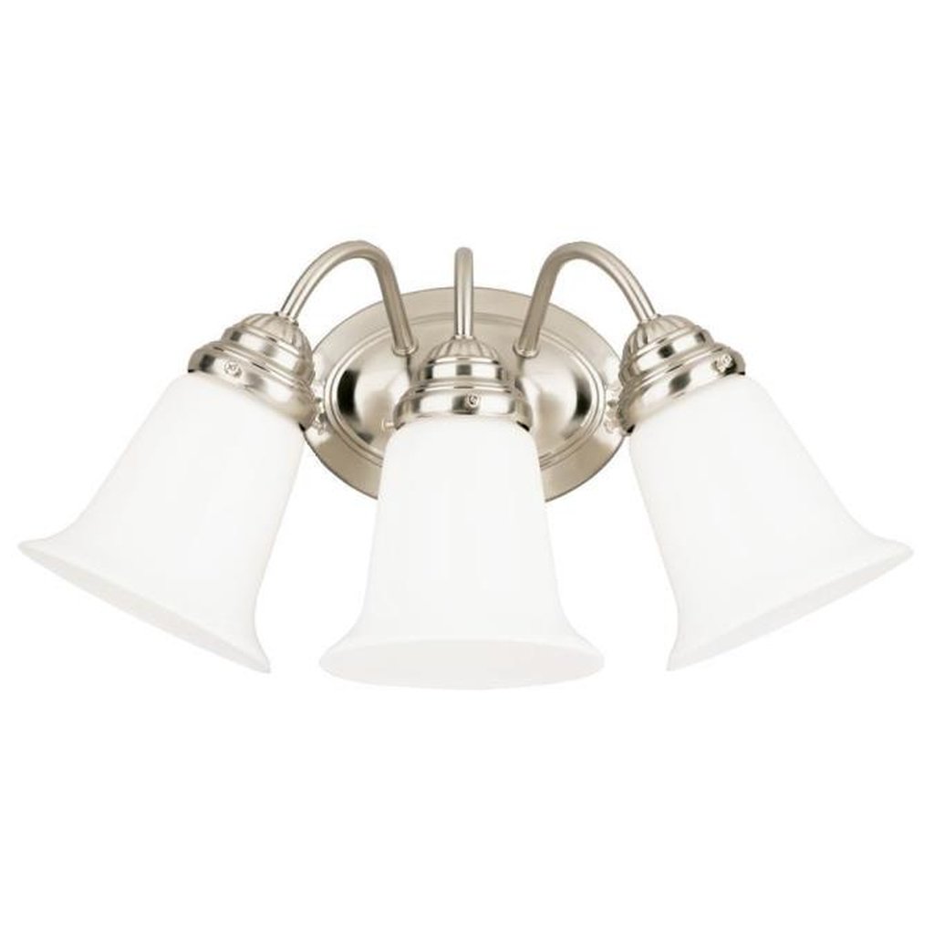 Westinghouse 6649791 Sconce Fixture 3LT Wall BN w/White Opal Gls