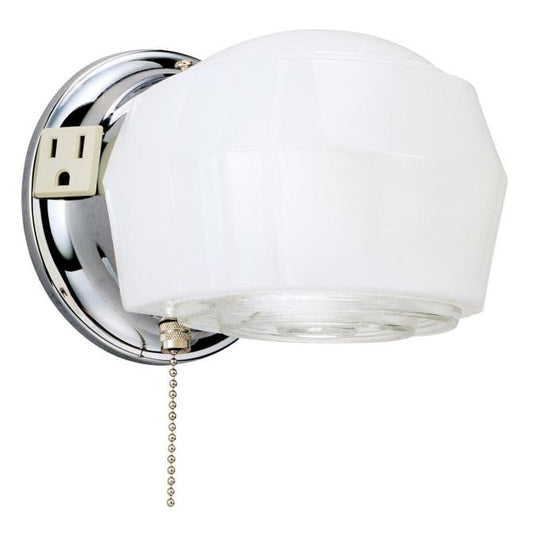 Westinghouse 6640200 Sconce Fixture WEST 1LT WH&CRY GL W/CHR