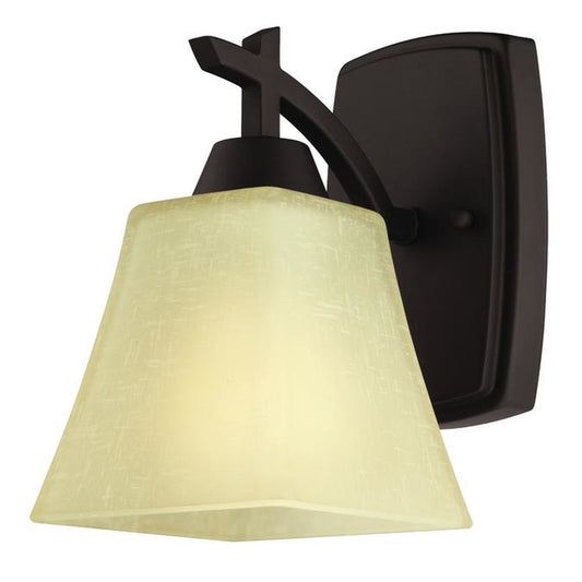 Westinghouse 6307391 Sconce Fixture 1Lt Wall ORB w/Amber Linen Gls