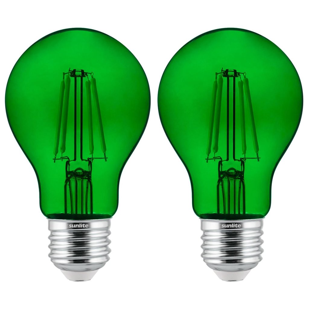 3 pack - Sunlite 81083-SU 4.5W A19 Green LED Light Bulb