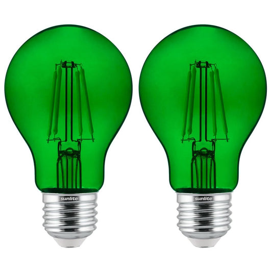 3 pack - Sunlite 81083-SU 4.5W A19 Green LED Light Bulb