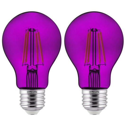 3 pack - Sunlite 81081-SU 4.5W A19 Purple LED Light Bulb