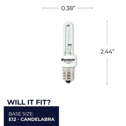 Bulbrite 473040 Bulbrite Incandescent 40 Watt T3 Light Bulbs with a Clear Finish and Candelabra Screw (E12) Base, 2700K (Warm White Light)