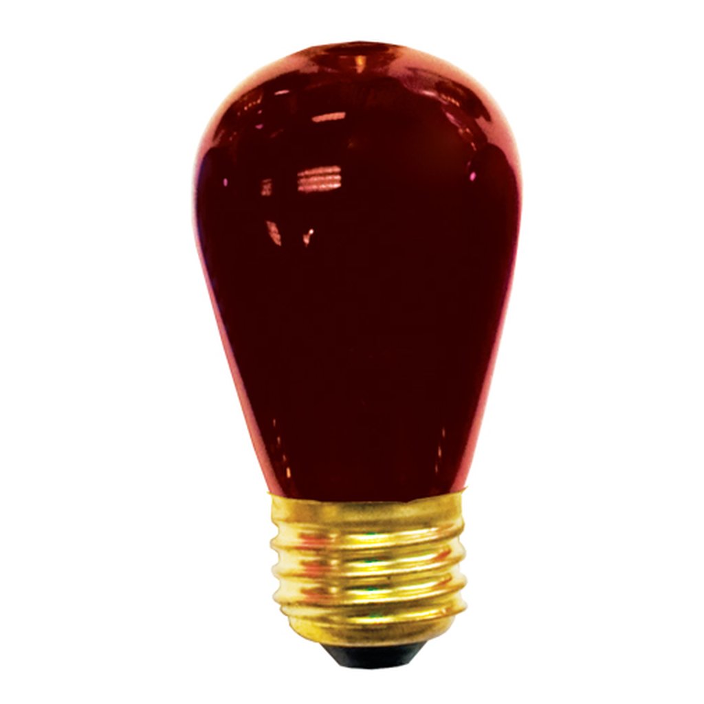 25 pack - Bulbrite 861311 (701711) 11W S14 Red Incandescent Light Bulb