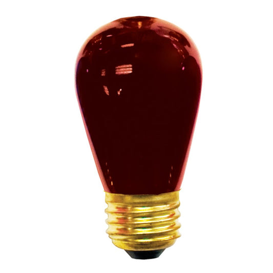 25 pack - Bulbrite 861311 (701711) 11W S14 Red Incandescent Light Bulb