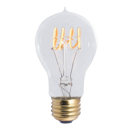 2 pack - Bulbrite 861401 (776509) 4W A19 Amber LED Light Bulb