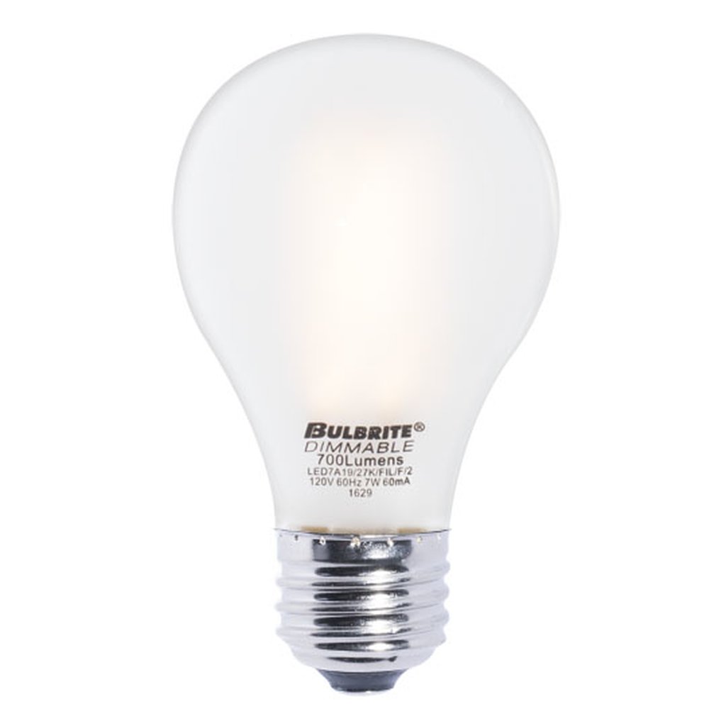 4 pack - Bulbrite 861421 7W A19 Warm White LED Light Bulb