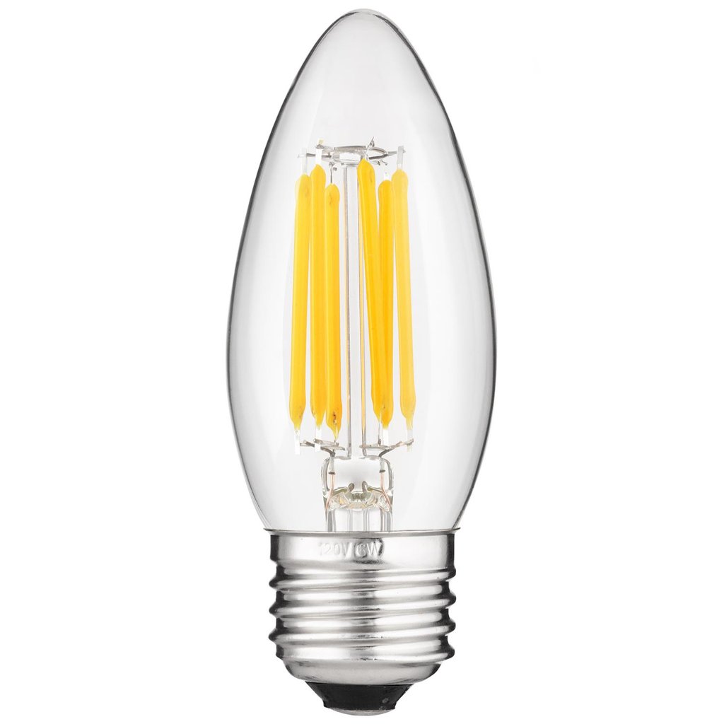 6 pack - Sunlite 80658-SU 5W B11 Warm White LED Light Bulb