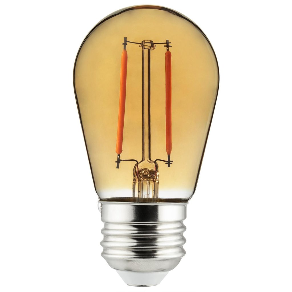 6 pack - Sunlite 81093-SU 2W S14 Amber LED Light Bulb
