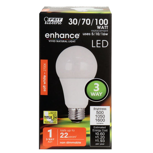 Feit Electric A30/100/927CA 5W/10W/16W A21 Soft White LED Light Bulb