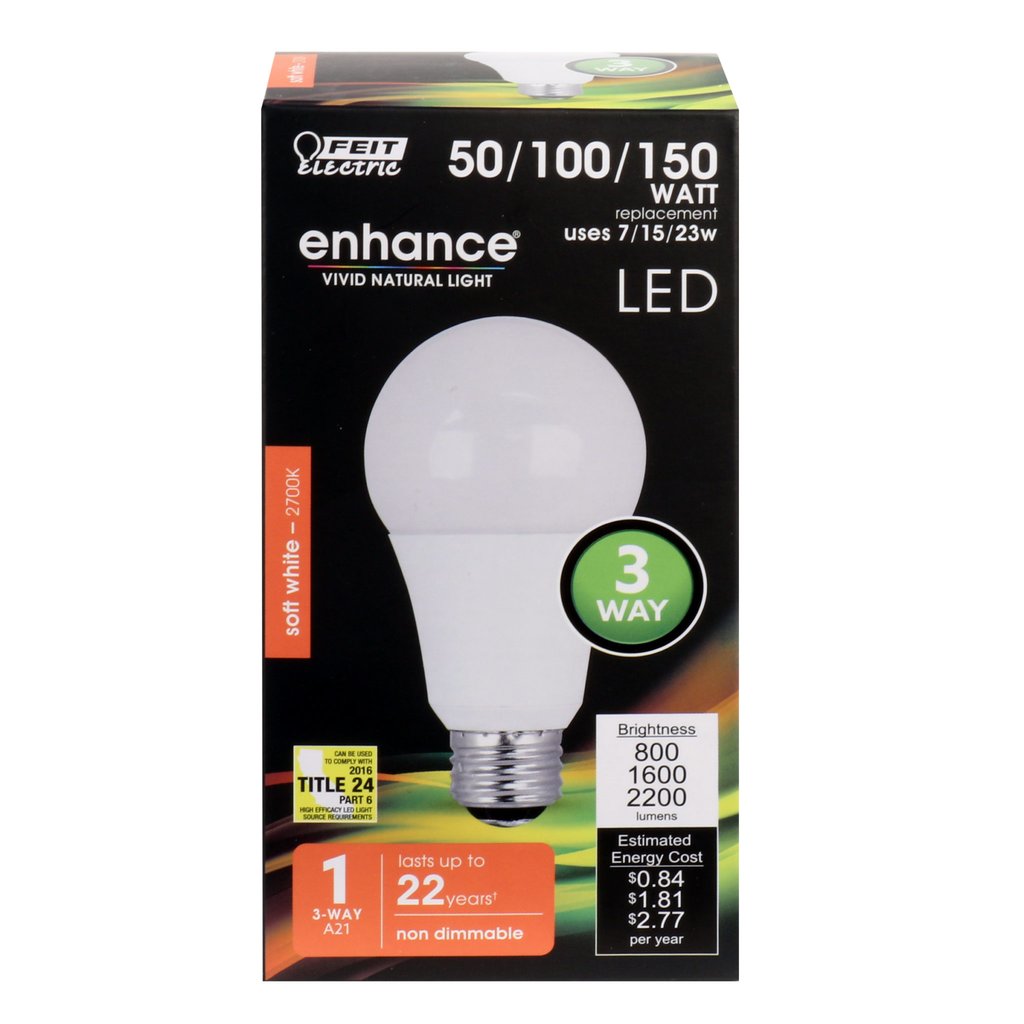 Feit Electric A50/150/927CA 7W/15W/23W A21 Warm White LED Light Bulb