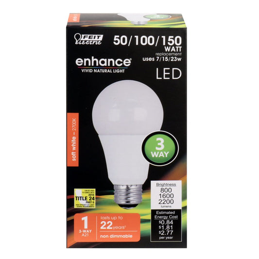 Feit Electric A50/150/927CA 7W/15W/23W A21 Warm White LED Light Bulb