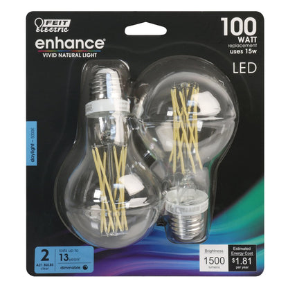 4 pack - Feit Electric BPA19100CL950CAFI2RP 15W A21 Daylight LED