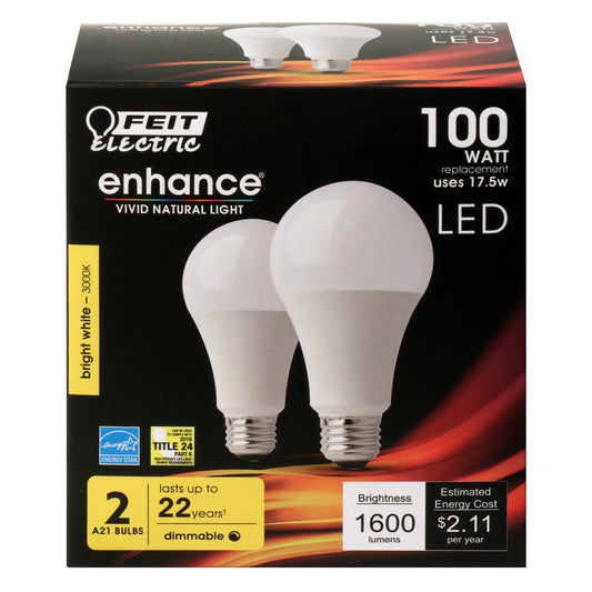 12 pack - Feit Electric OM100DM/930CA/2 17.5W A21 Bright White LED
