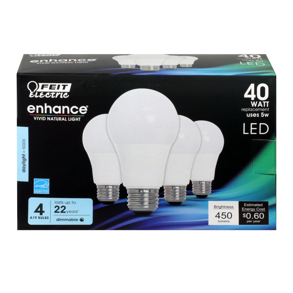 24 pack - Feit Electric OM40DM/950CA/4 5W A19 Daylight LED Light Bulb